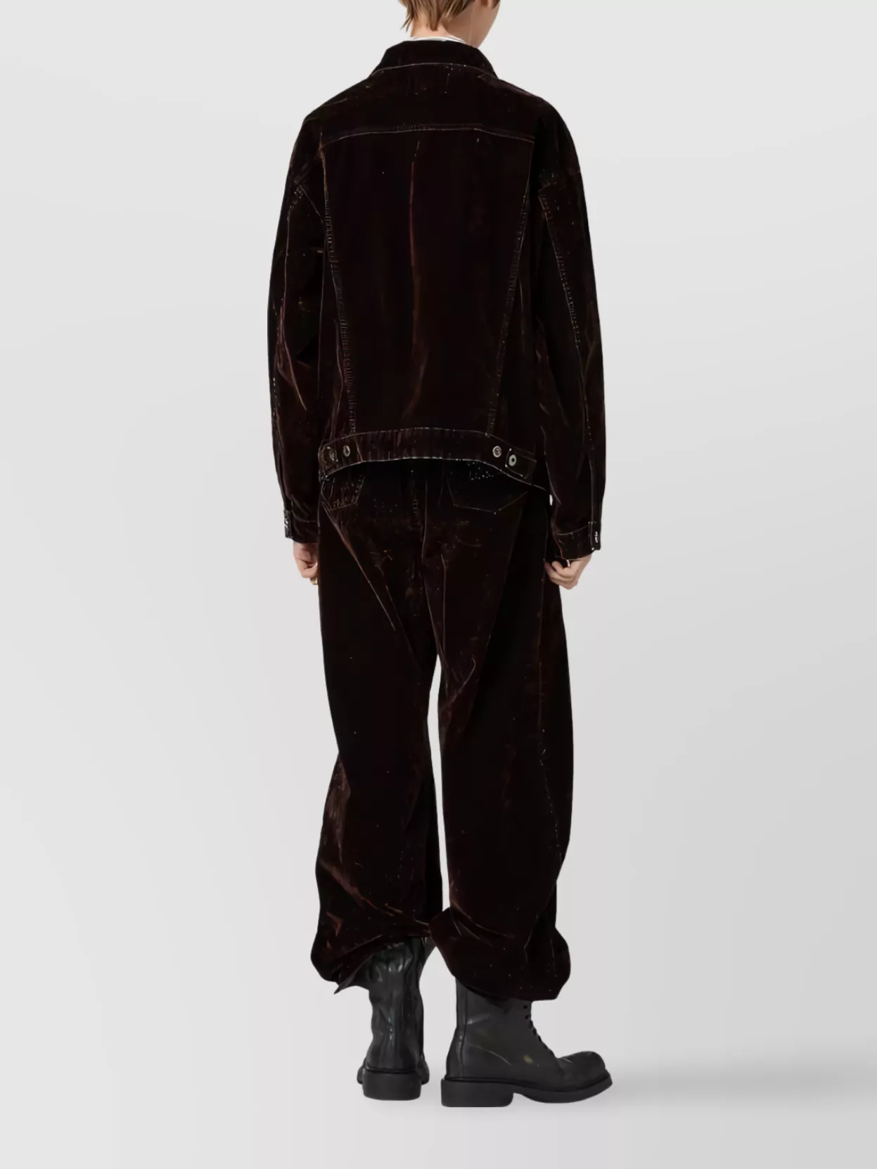 Miu Miu Velvet Chambray Long Sleeve Jacket