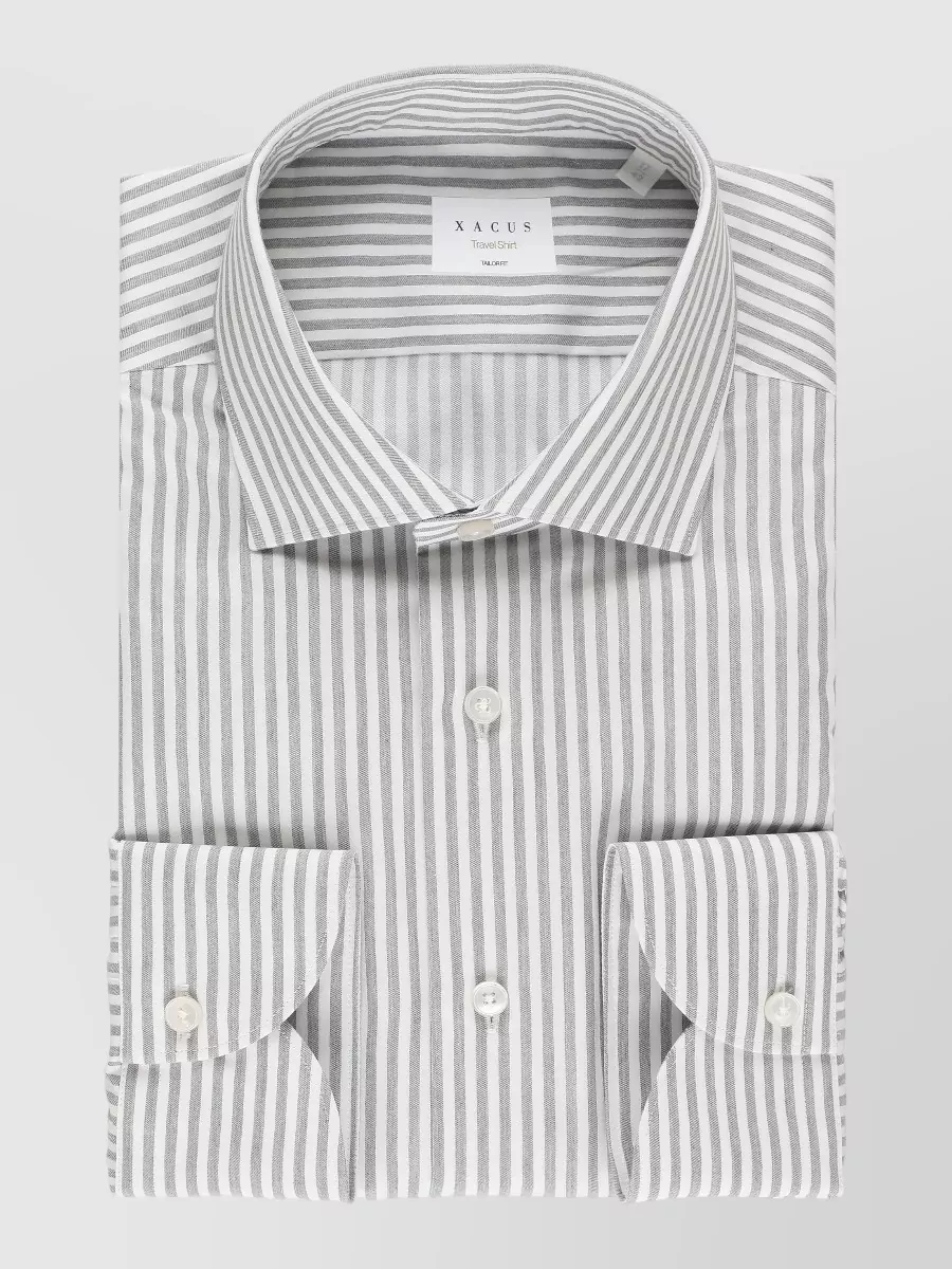Xacus striped cotton long-sleeve shirt