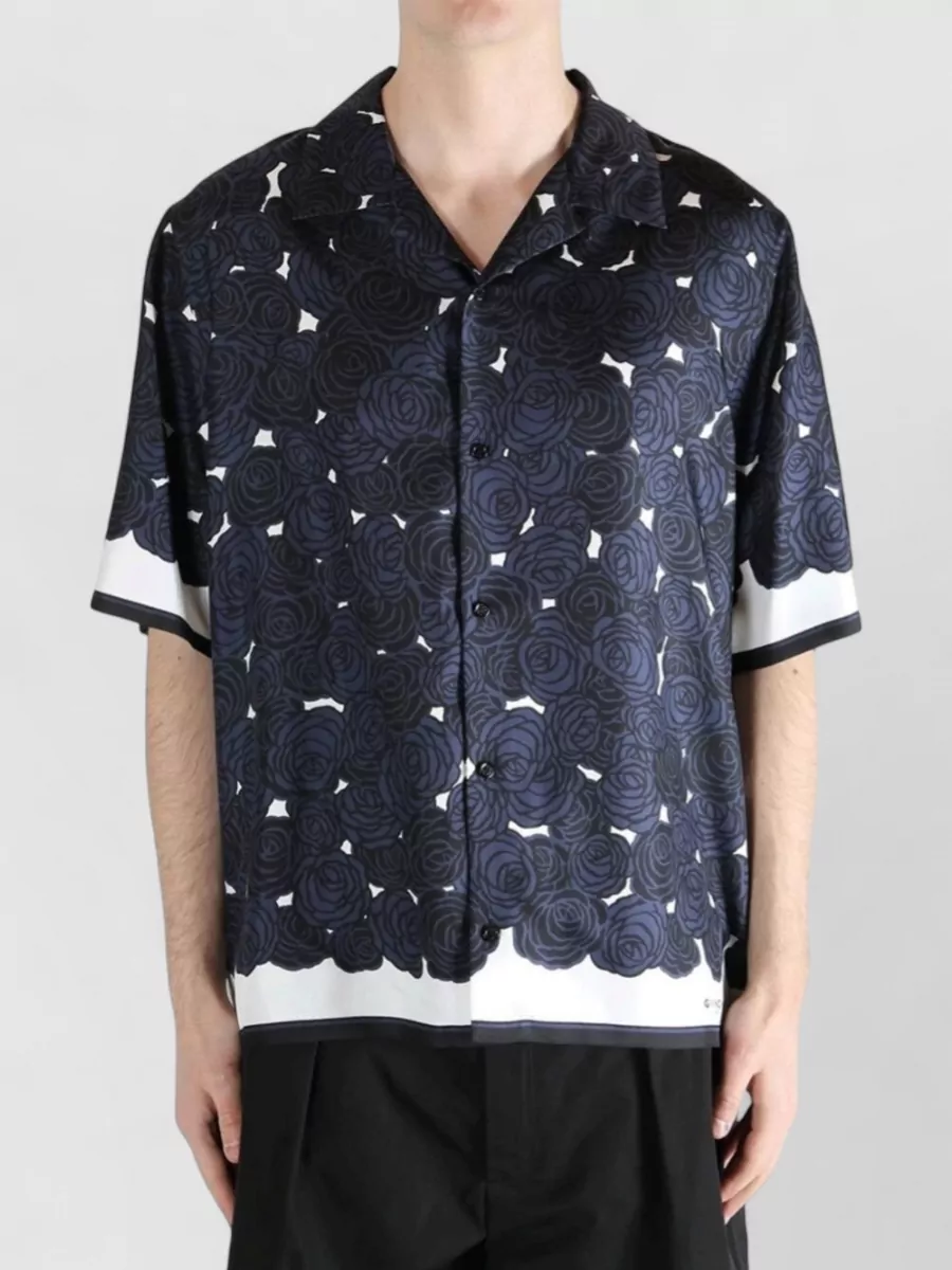 Givenchy Silk Floral Print Short Sleeve Shirt