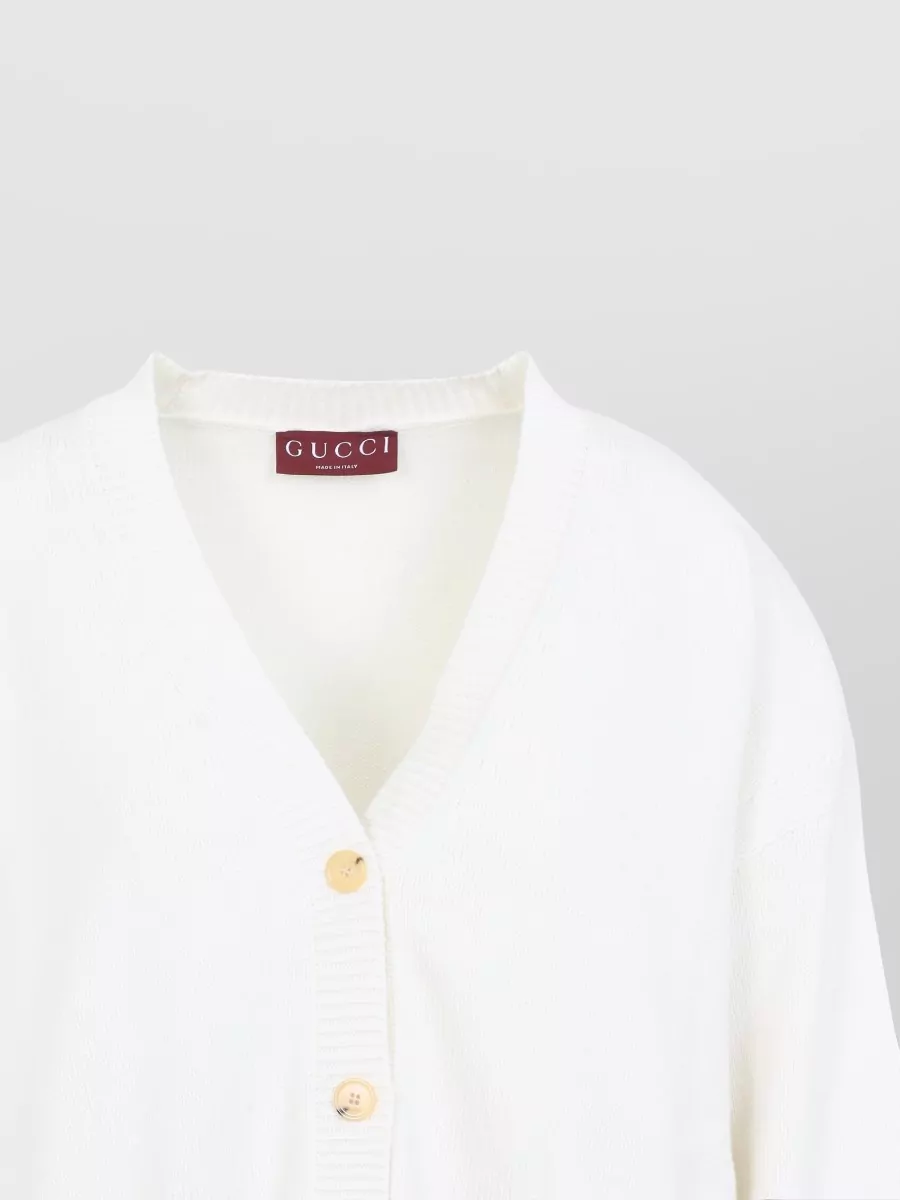 Gucci Knit Cardigan With Pockets And V-Neck