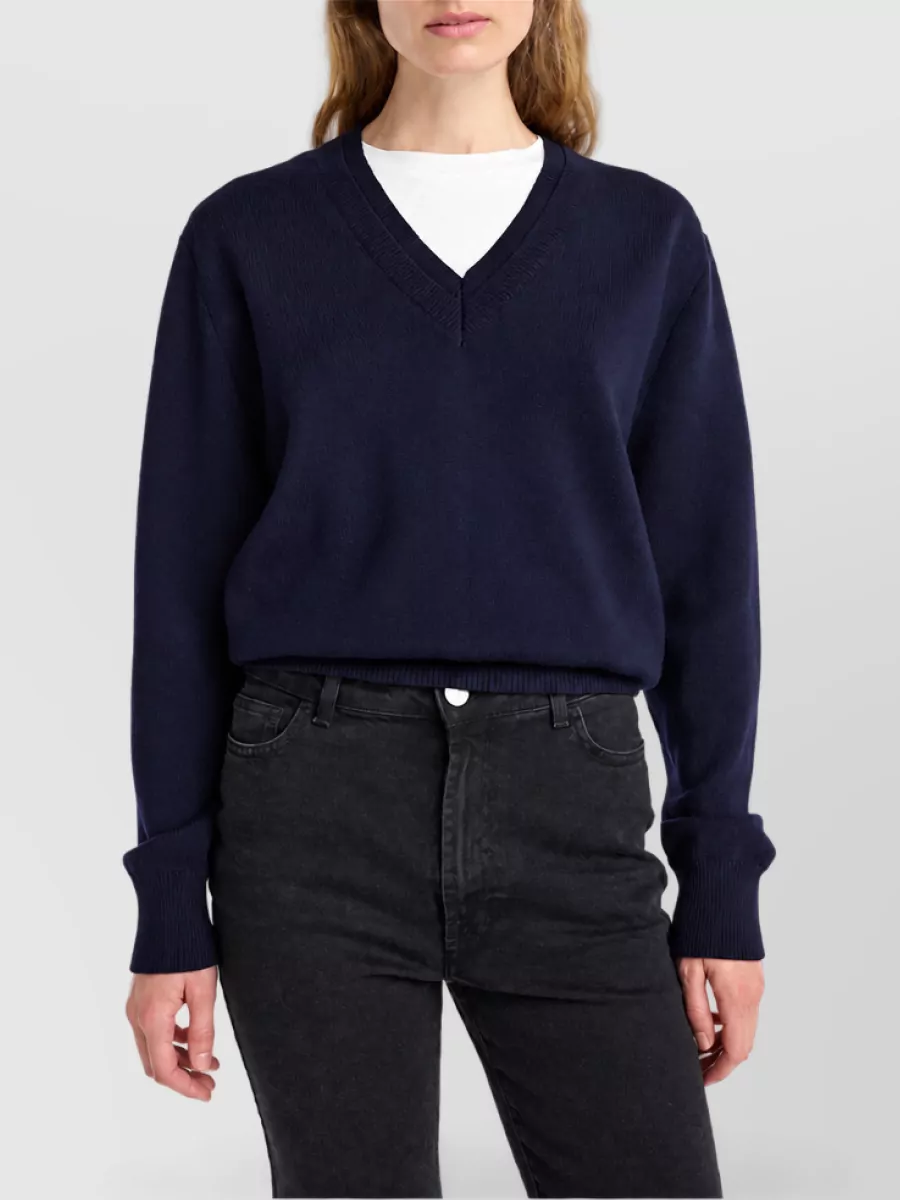 Róhe Merino Wool Fine-Knit V-Neck Sweater