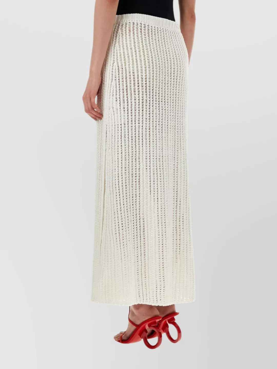 Ferragamo Cotton Knit Skirt Elastic Waist