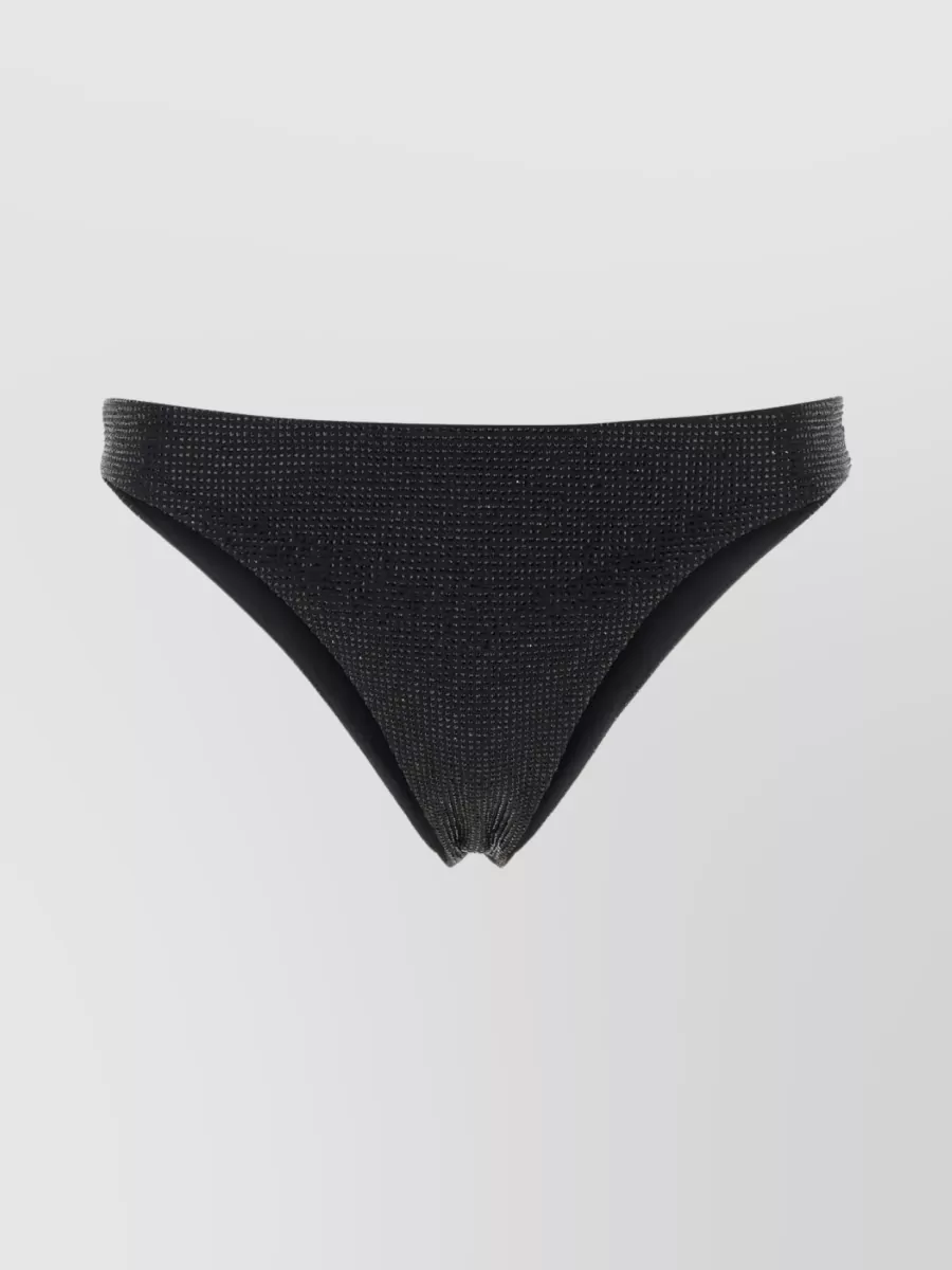 Shop Prada Stretch Re-nylon Rhinestone Bikini Brief In Black