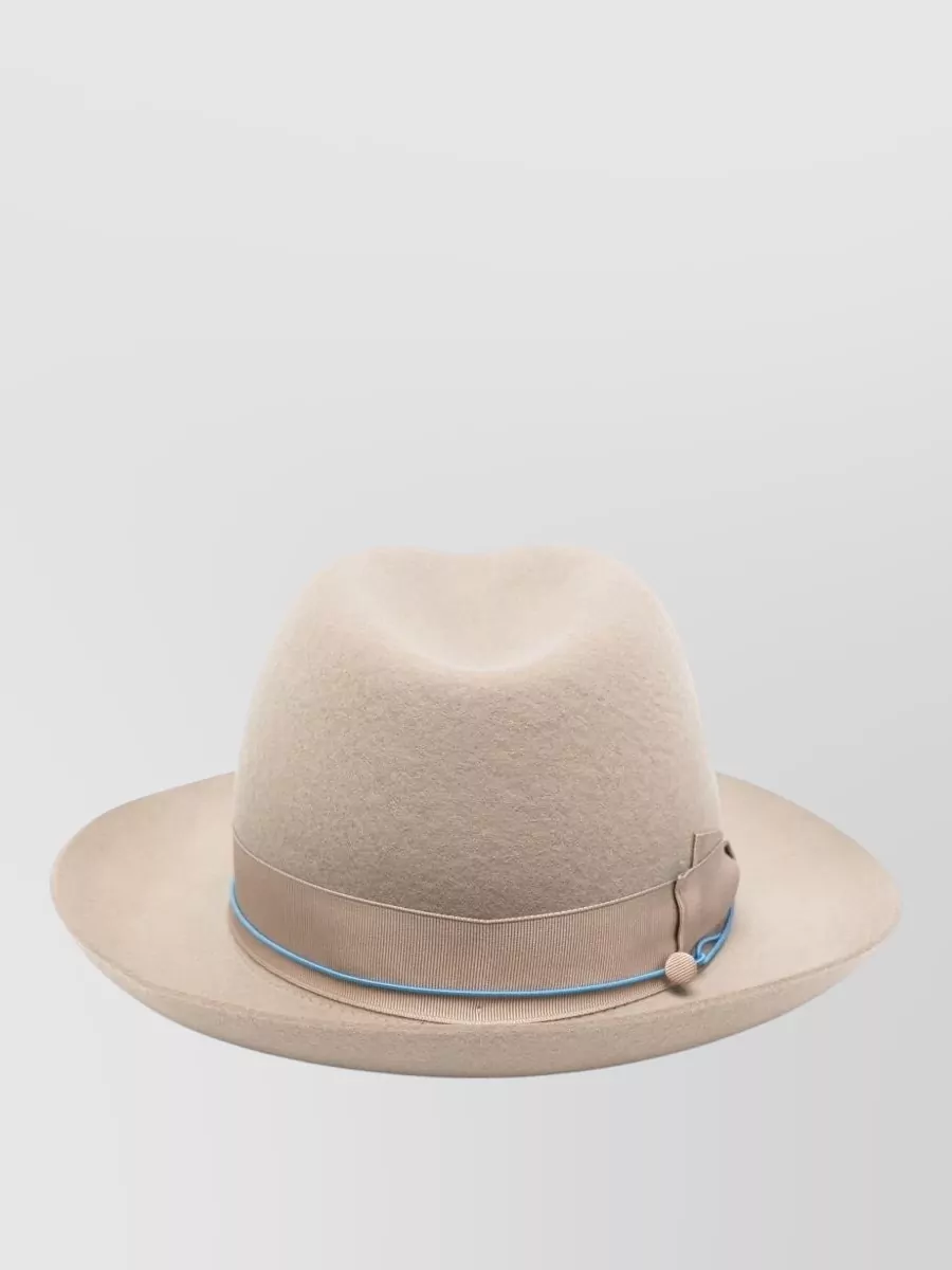 Borsalino Cashmere And Wool Hat With Ribbon Detail