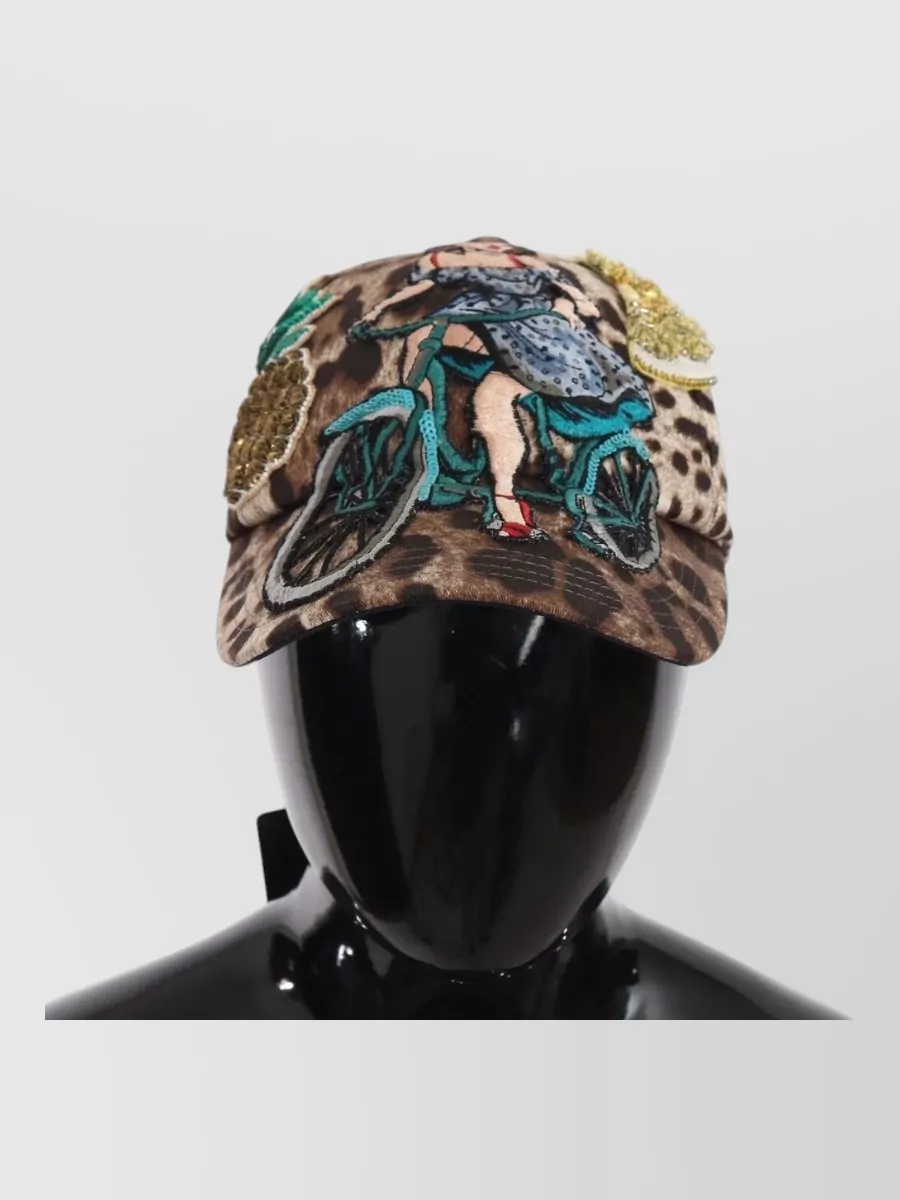 Dolce&Gabbana Leopard Sequin Baseball Cap