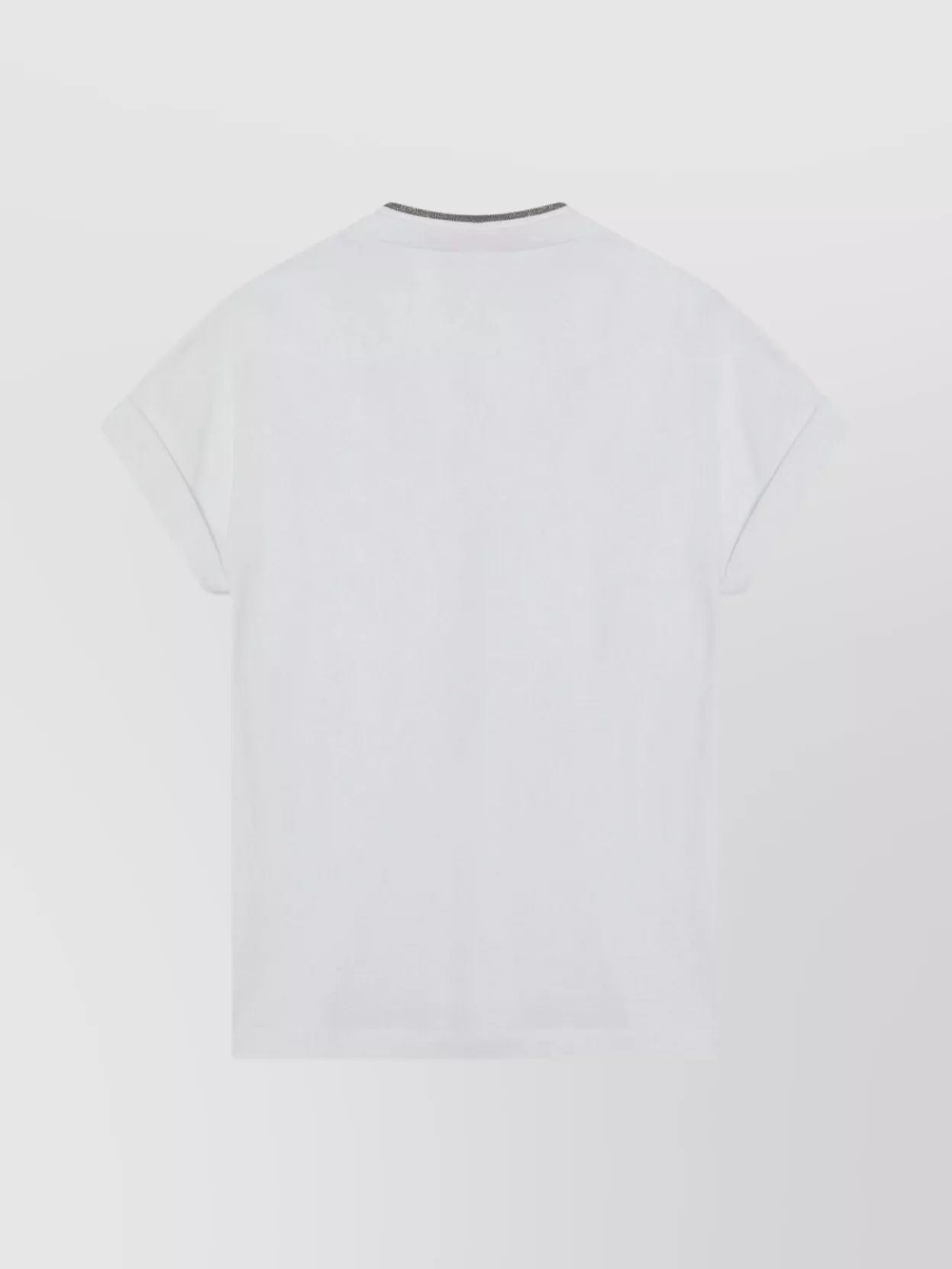 Brunello Cucinelli Cotton T-shirt With V-neck And Contrast Trim In White