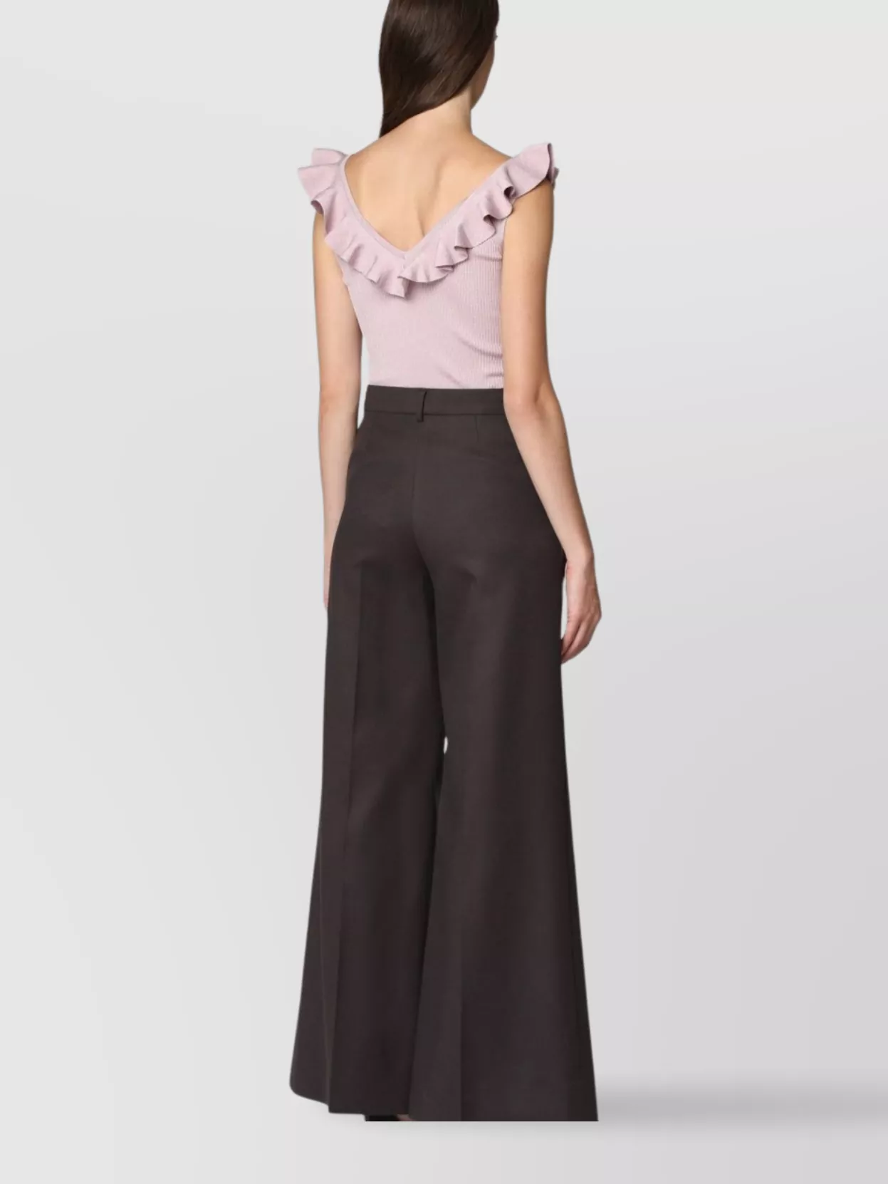 Stella Mccartney Wool Trousers With Belt Loops And High Waist In Black