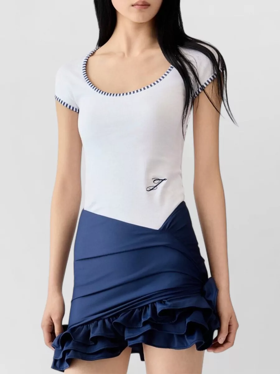 Jacquemus Spiral Cotton Jersey Scoop Neck Top