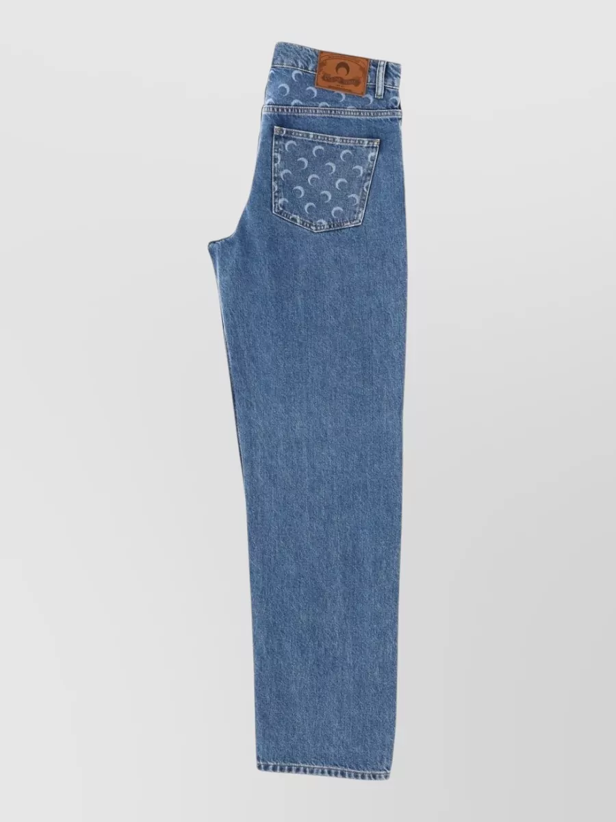 Marine Serre Denim Trousers With Back Pockets And Belt Loops