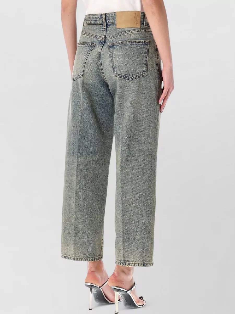 Haikure Betty Trousers Belt Loops Contrast Stitching In Blue