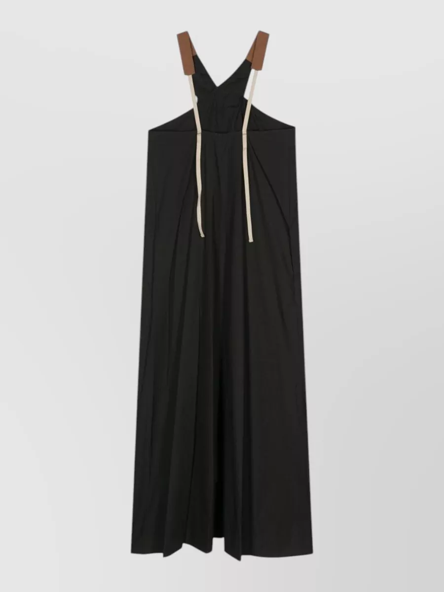 Alysi Cotton Poplin V-Neck Sleeveless Maxi Dress