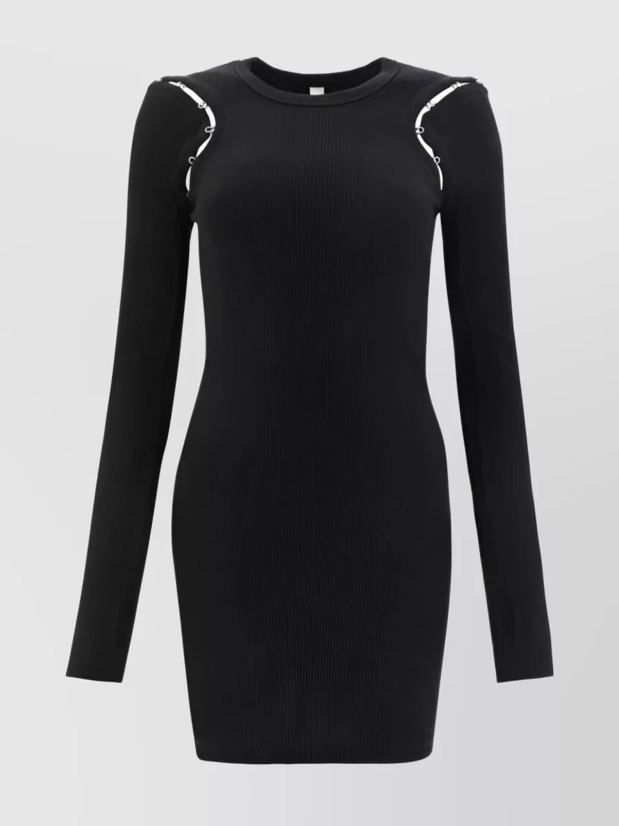 Shop Dion Lee Hook & Eye Organic Ribbed Dress In Black