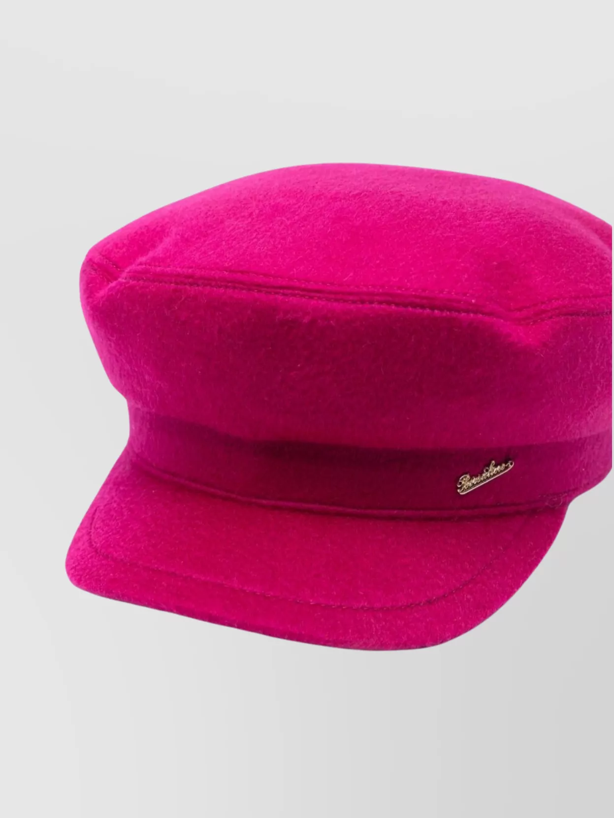 Borsalino Cashmere Cap With Flat Brim Design In Purple