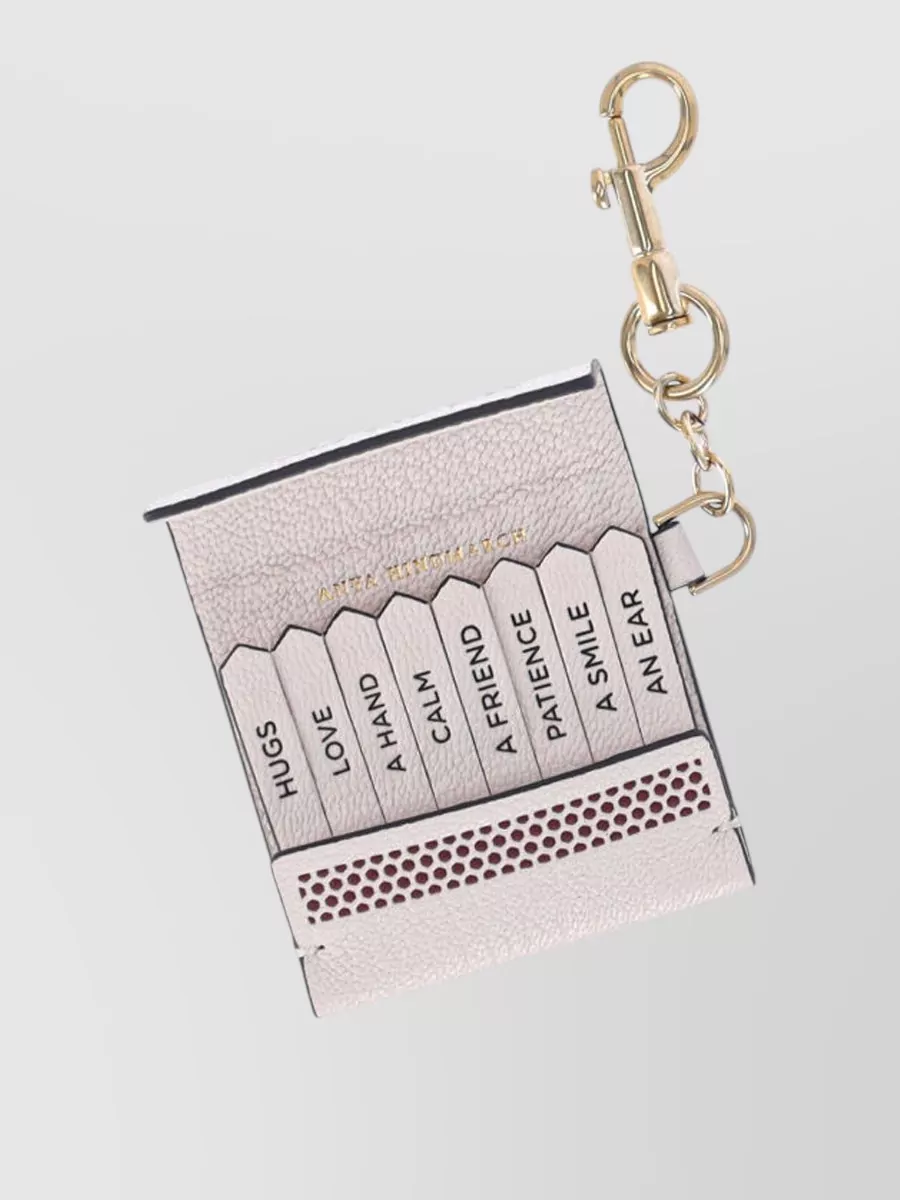 Anya Hindmarch Key Holder Case Featuring Keyring Attachment In Pink