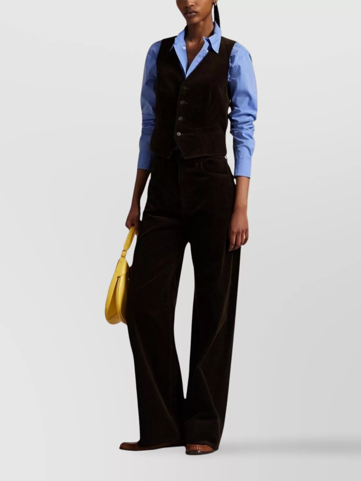 Ralph Lauren Sleeveless Corduroy Top V-Neck