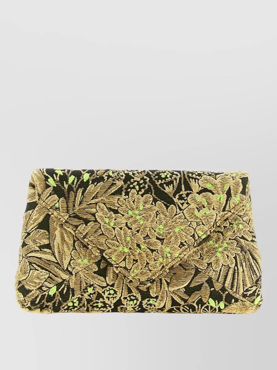 Dries Van Noten Floral-Jacquard Envelope Clutch Bag