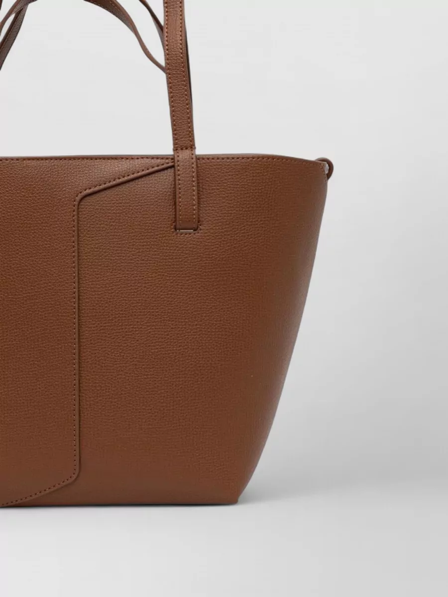Emporio Armani Leather Logo Print Tote Bag