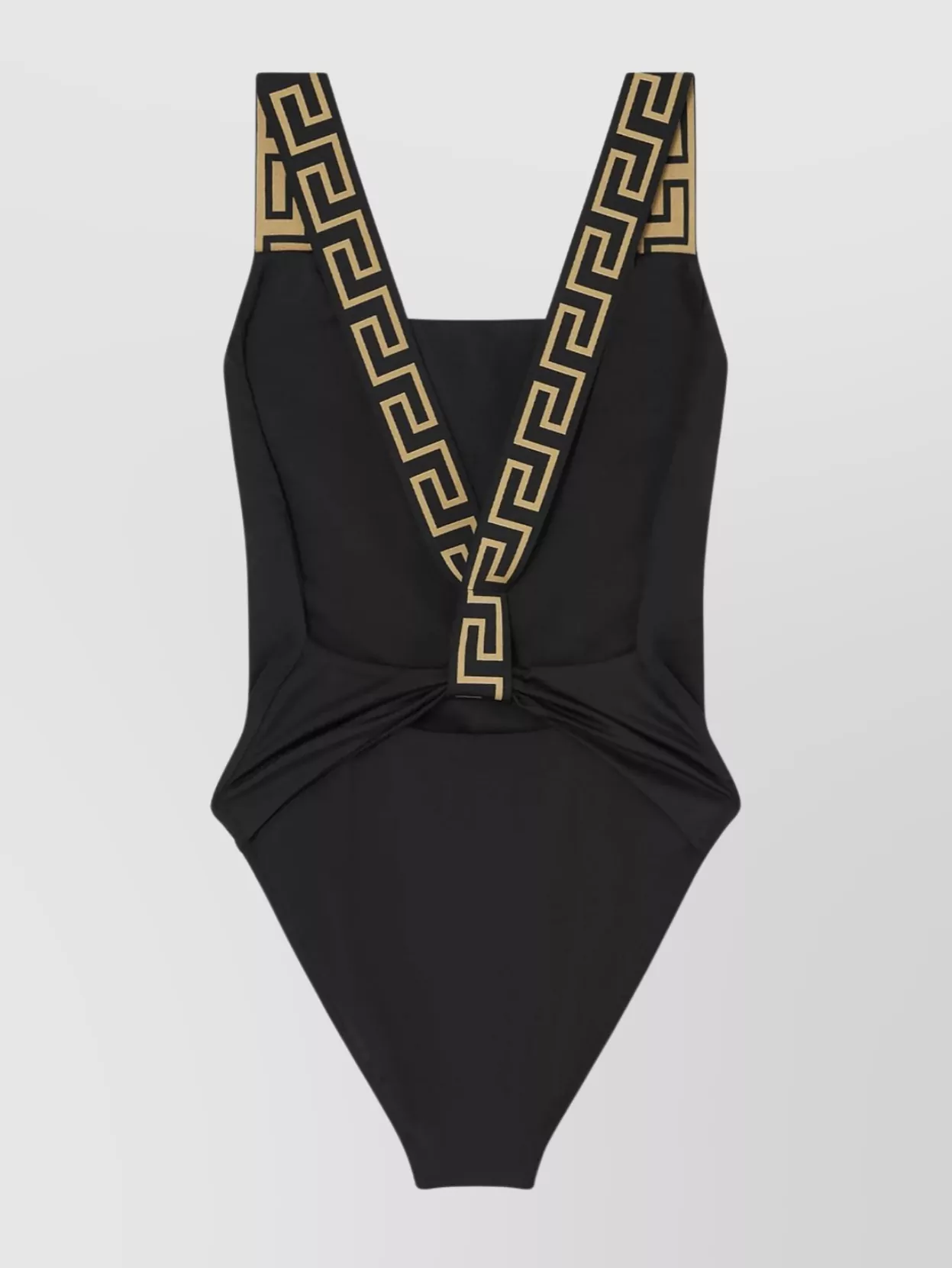 Versace Open Back Swimsuit With Signature Greca Detailing