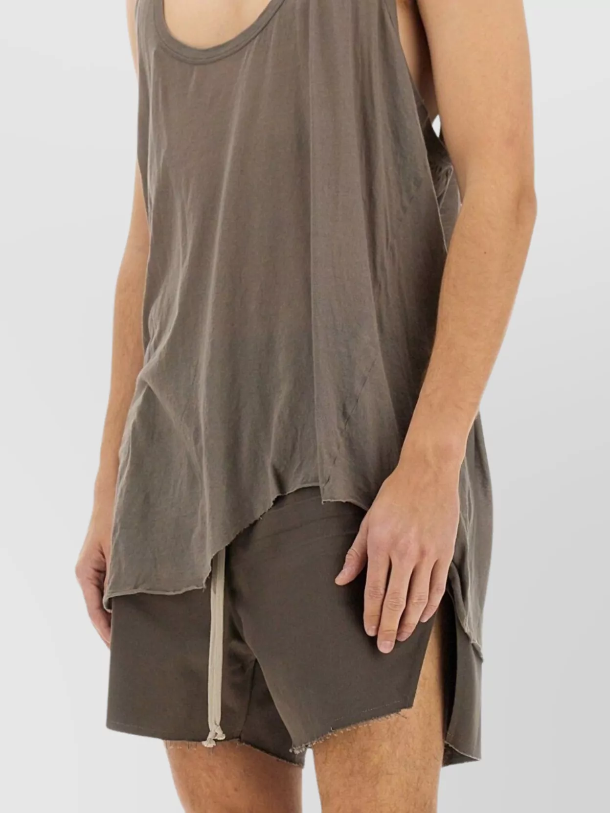 Rick Owens Structured Cotton Work Shirt With Button-down Front