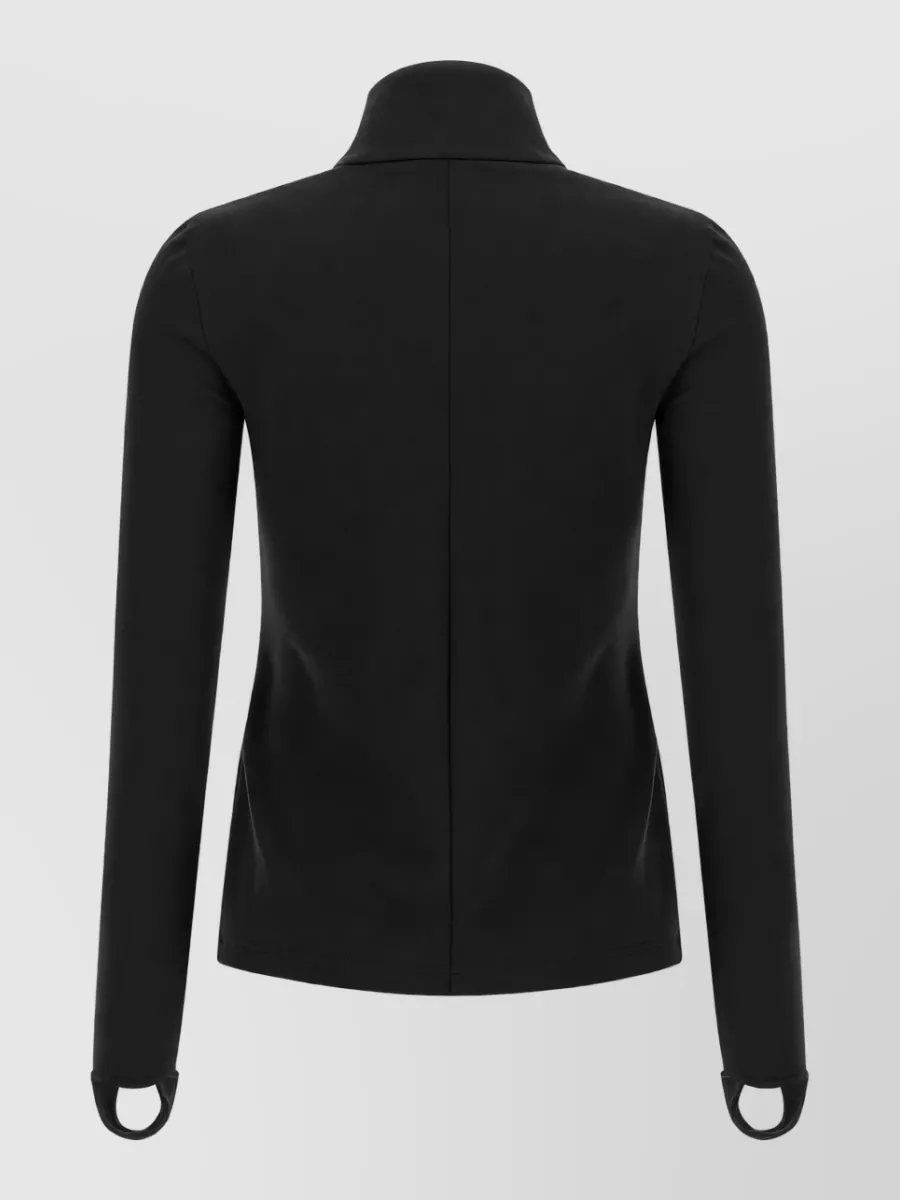 Courrèges High-Neck Long-Sleeve Technical-Jersey Fitted Jacket