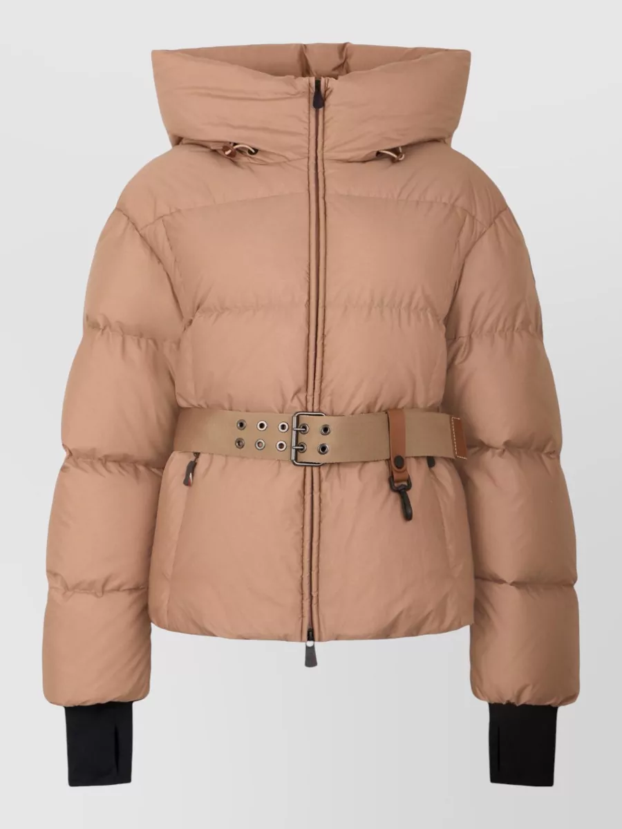 Moncler Down Belted Hooded Parka Coat