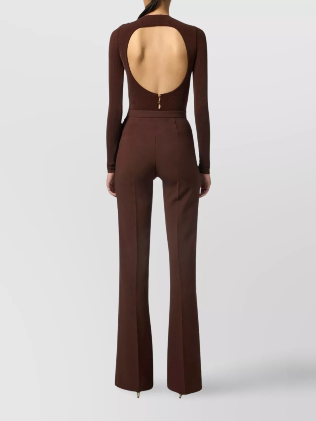Elisabetta Franchi Flared Leg Trousers Gold-Tone Buttons
