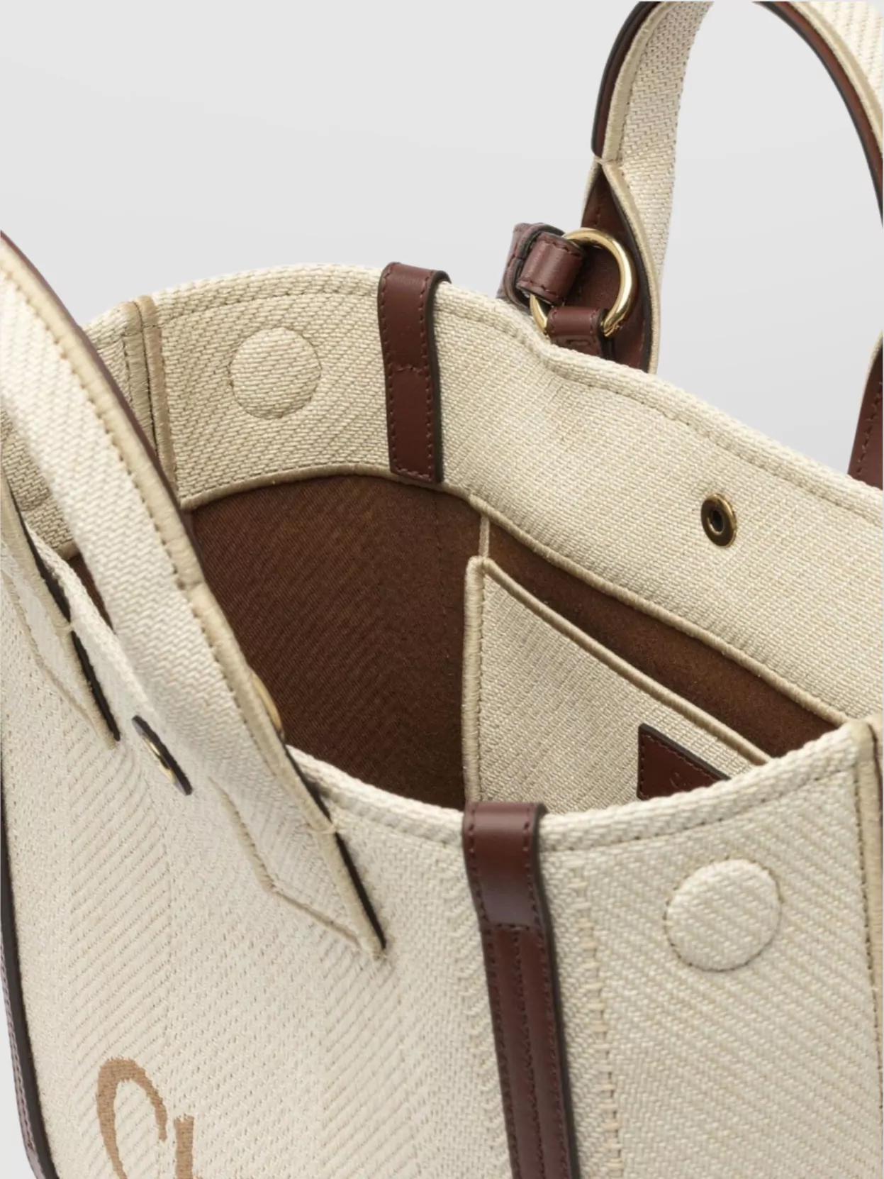 Chloé Tote Handles Contrast Trim Shoulder Bag