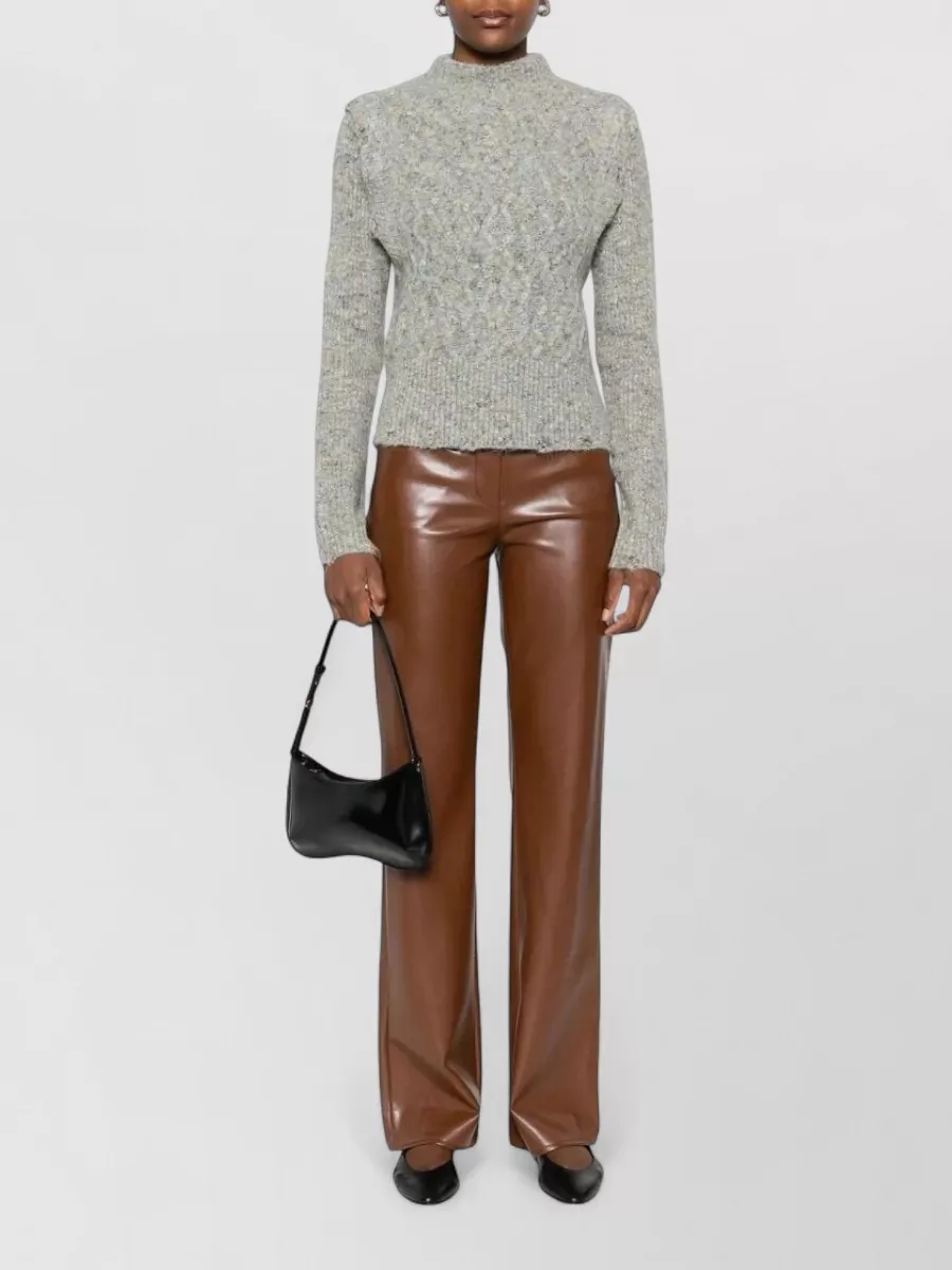Pinko Ribbed high neck sweatshirt