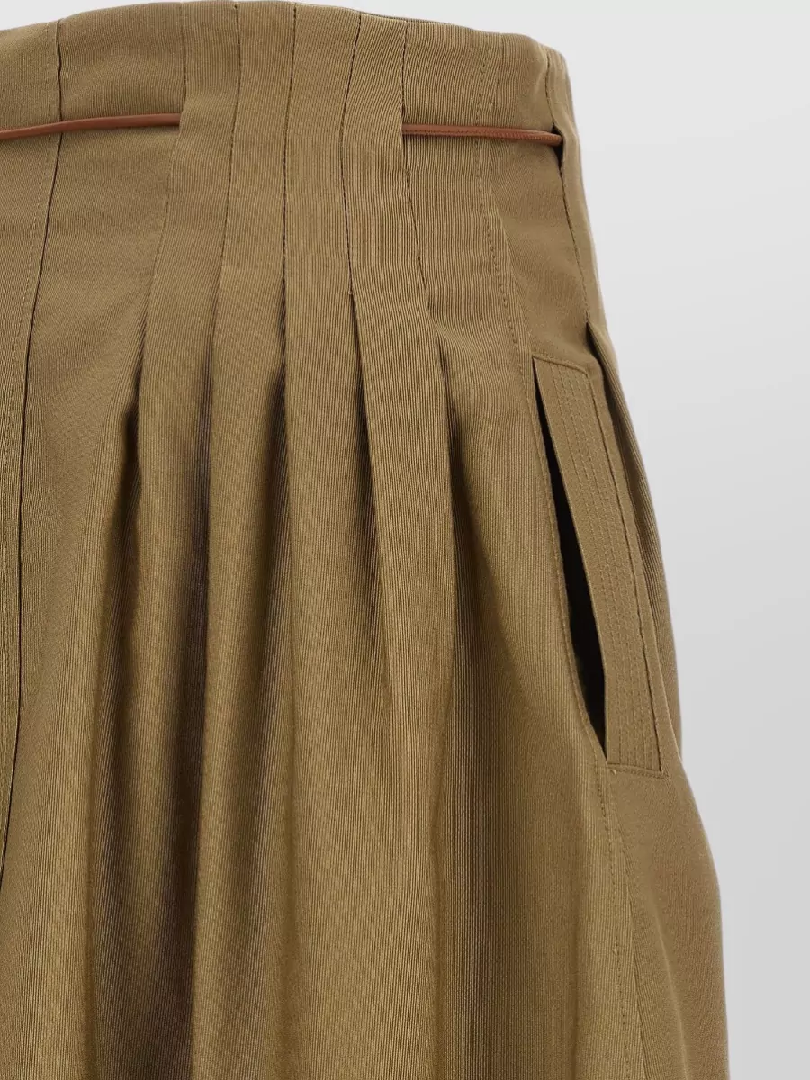 Max Mara Cotton High-Rise Pleated Midi Skirt