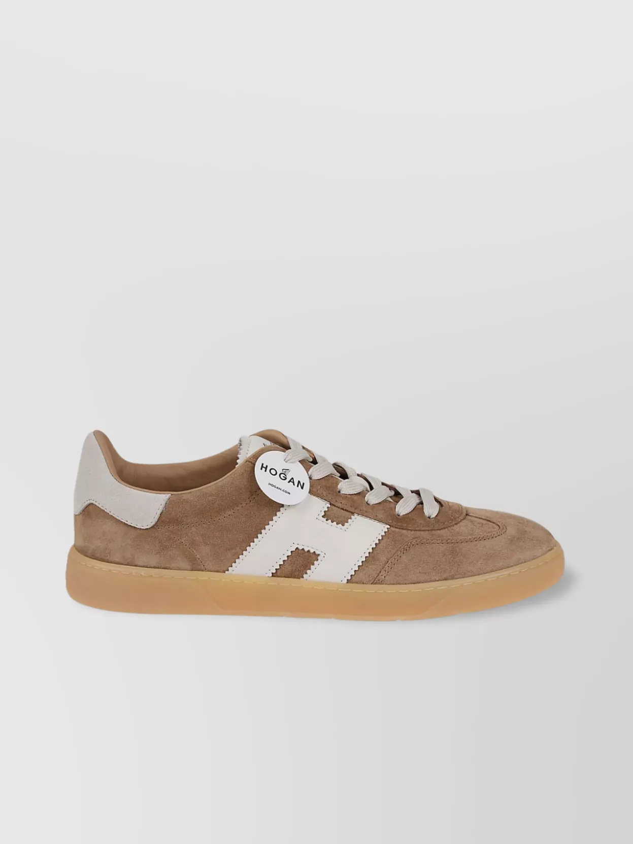 Shop Hogan Suede Sneakers With Amber Sole In Cream