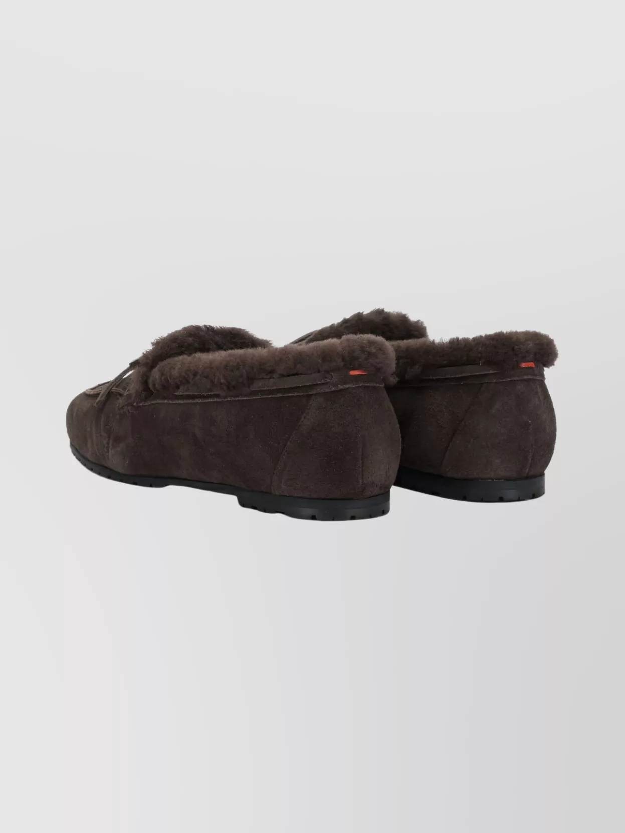 Aeyde Suede Loafers And Slippers With Bow Detail In Brown