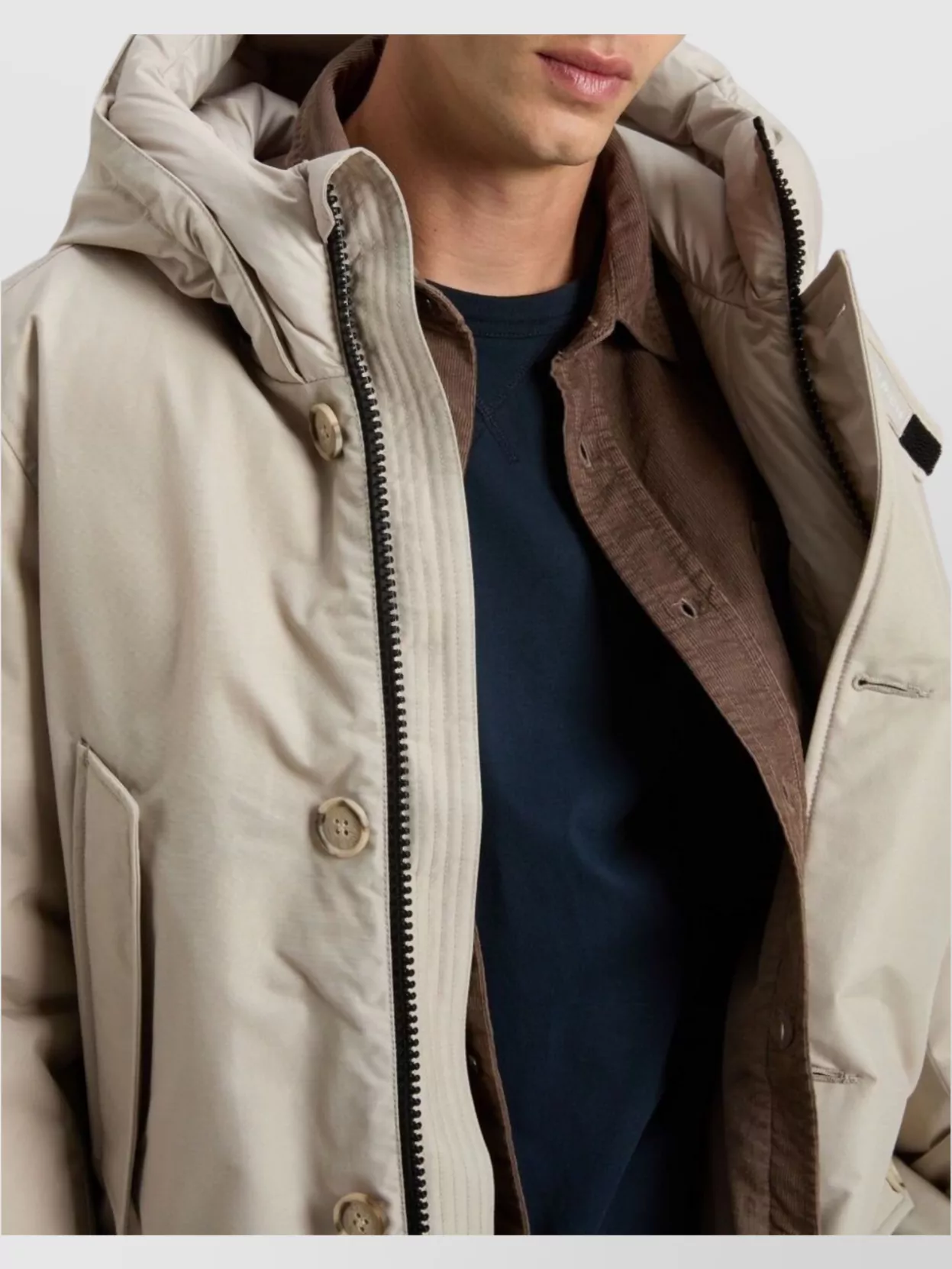 Woolrich Hooded Long Parka Padded Design