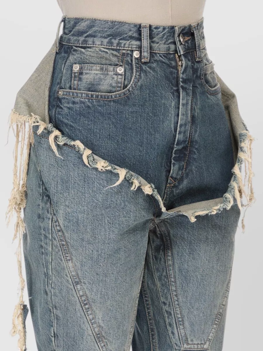 Rick Owens Drkshdw Denim wide-leg flared cargo trousers