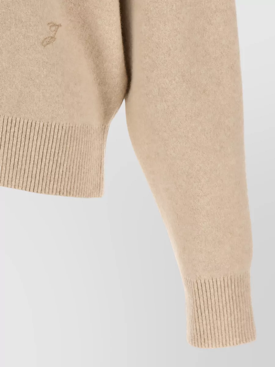 Jacquemus Cashmere Merino Wool Ribbed Shawl Collar Cardigan