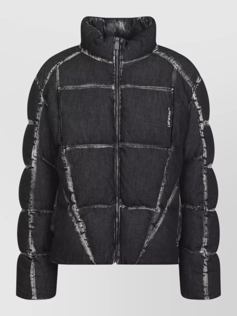 Off-White denim quilted puffer jacket