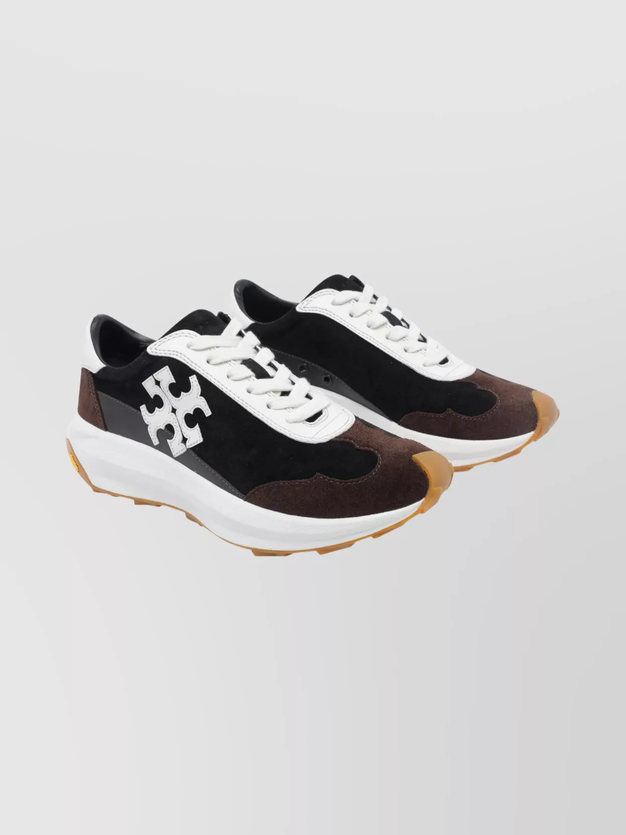 Tory Burch Suede Round Toe Sneakers With Vibram Sole