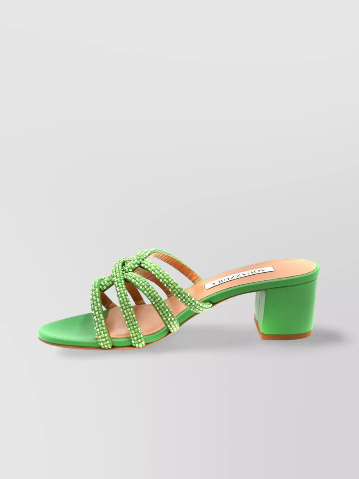 Aquazzura Block Heel Embellished Strappy Sandals