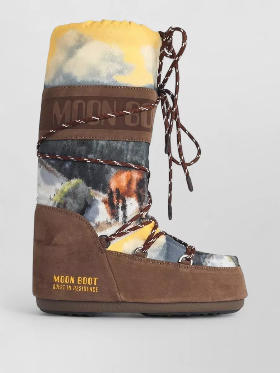 Moon Boot Leather Printed Boots