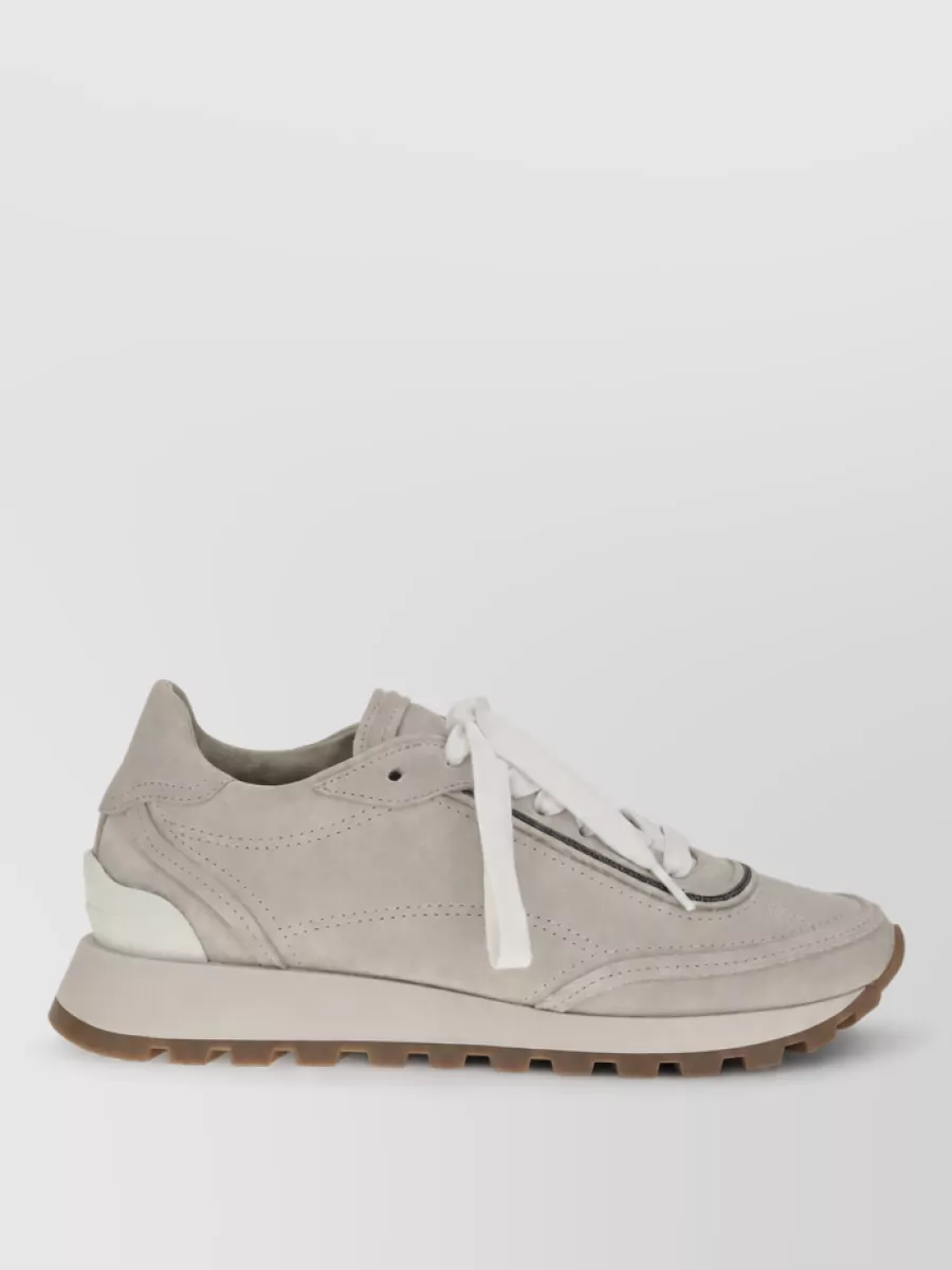 Brunello Cucinelli Leather Lace-Up Sneakers