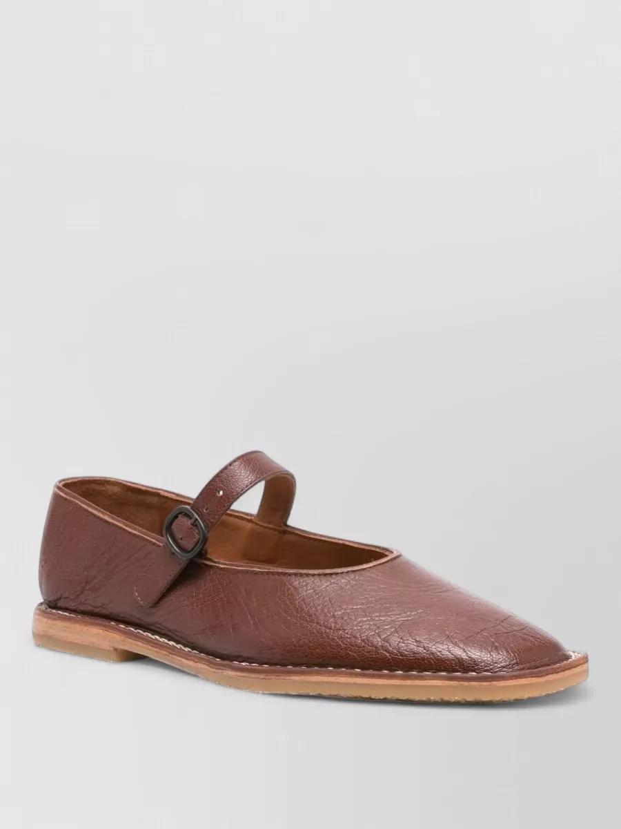 Hereu leather strap ballerina flats