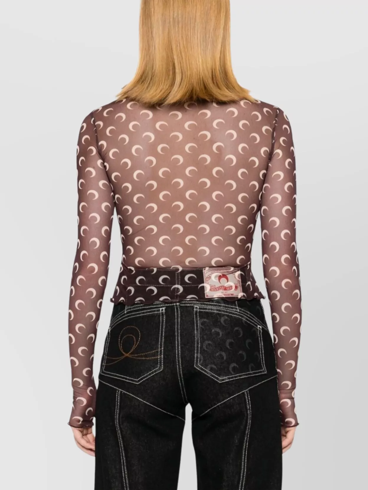 Marine Serre Mesh Crescent Moon Top