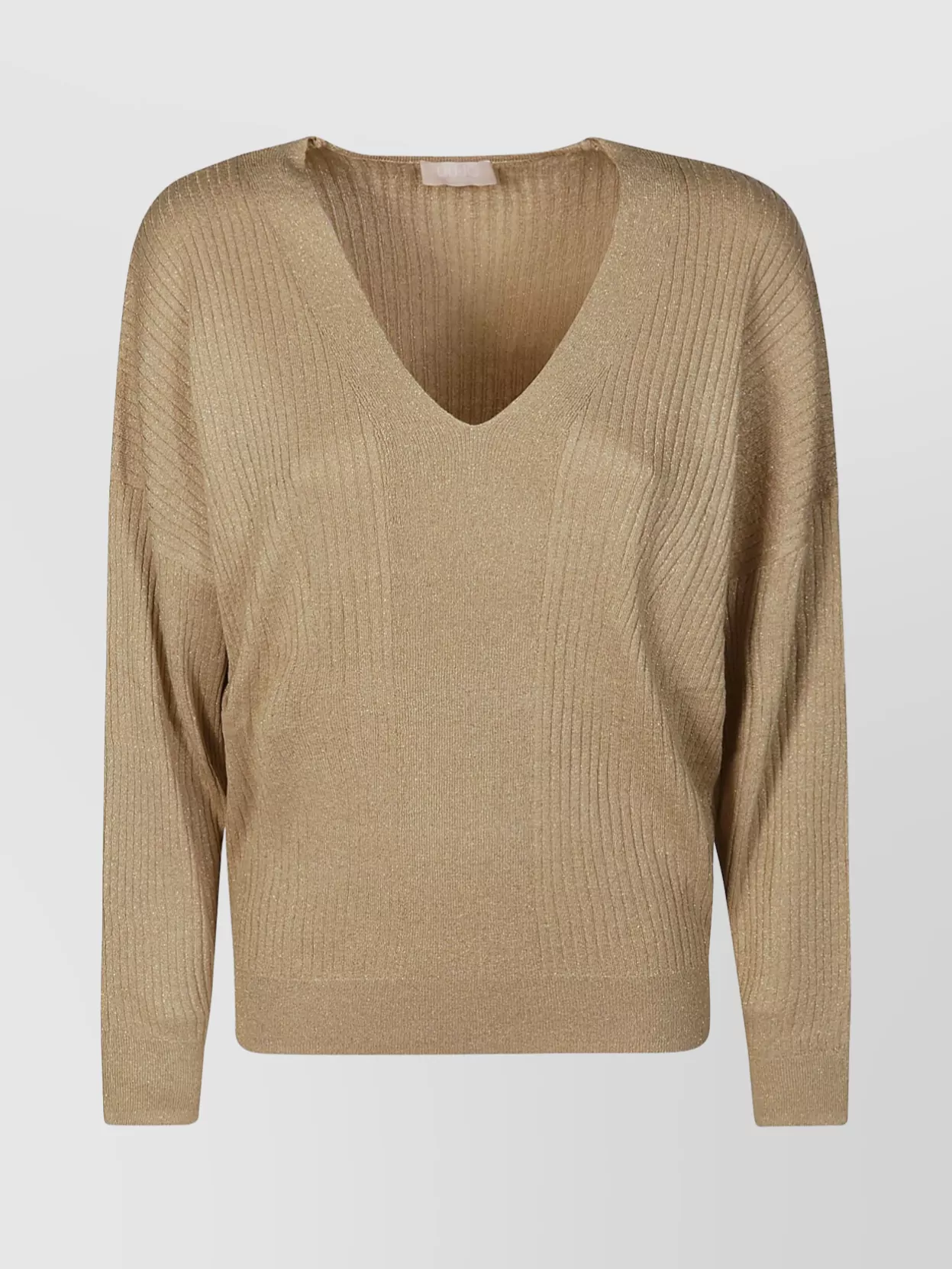 Shop Liu •jo Textured V-neck Knitwear With Long Sleeves