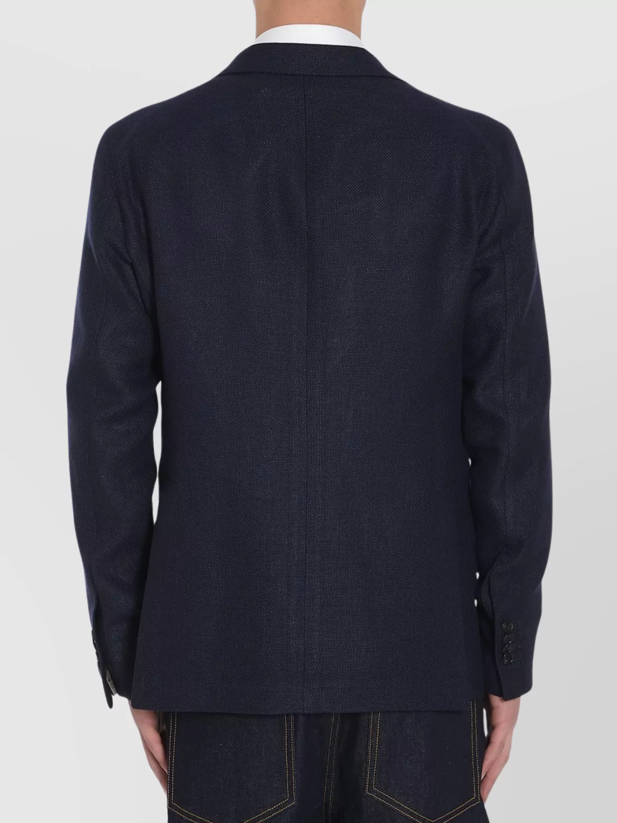 Tagliatore Lapel Single-breasted Jacket With Front Patch Pockets In Blue