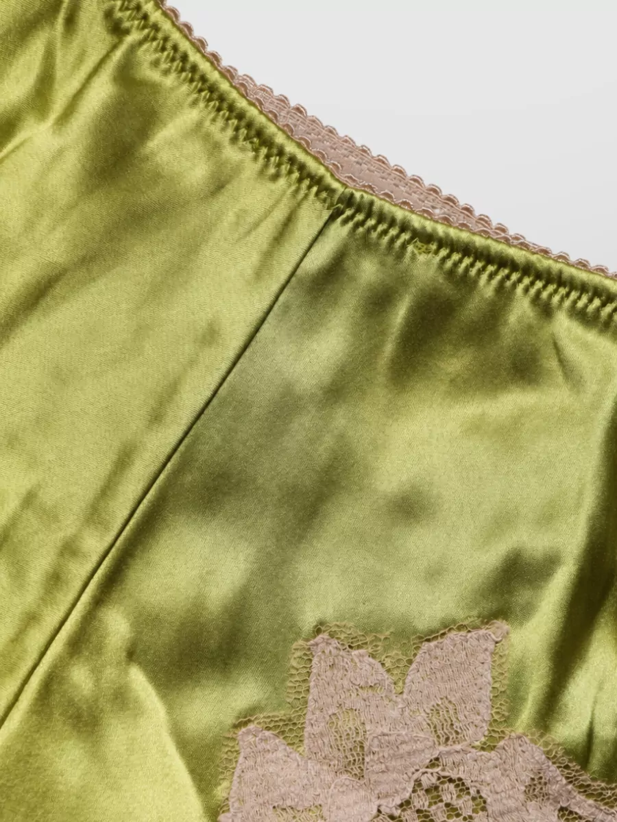 Dolce&Gabbana Silk Satin Floral Lace Briefs