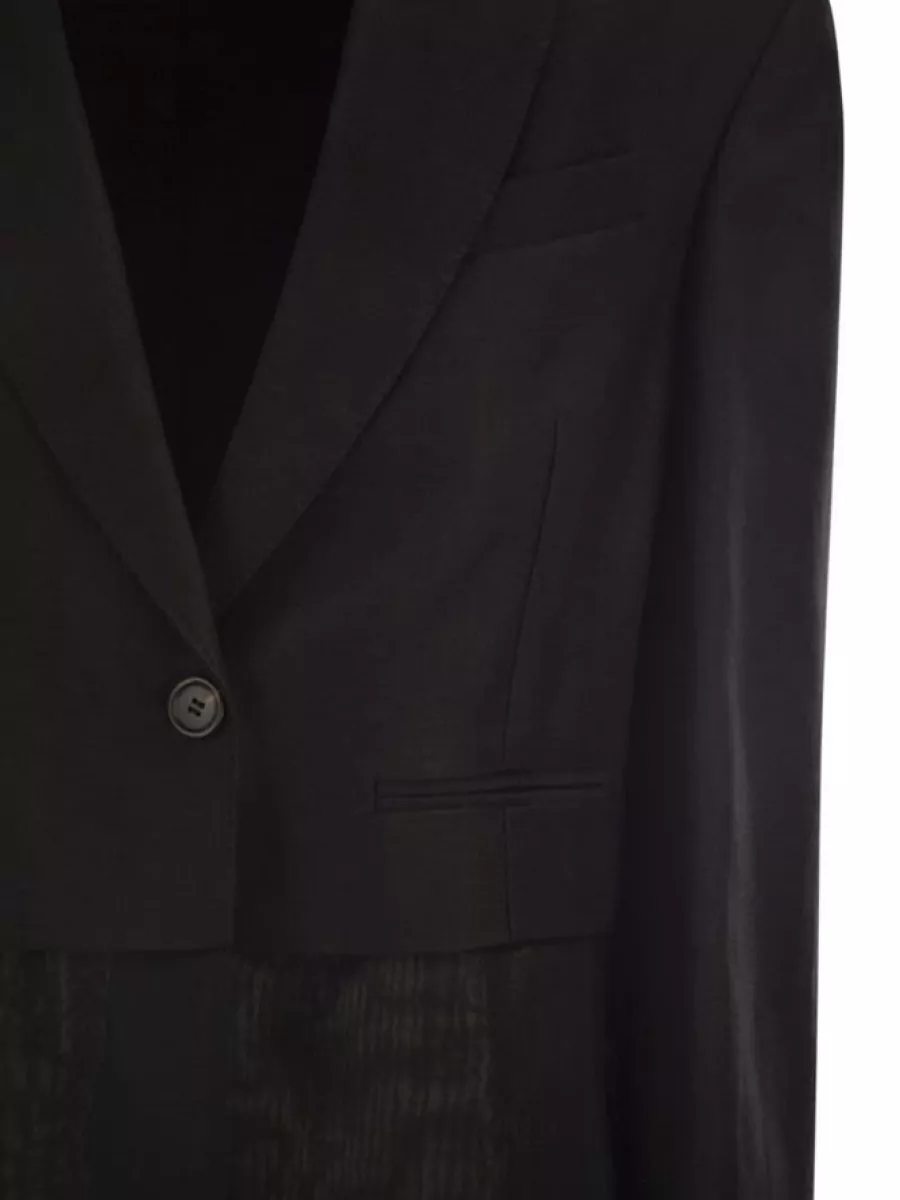 Brunello Cucinelli Single-Breasted Linen Blend Suit Jacket