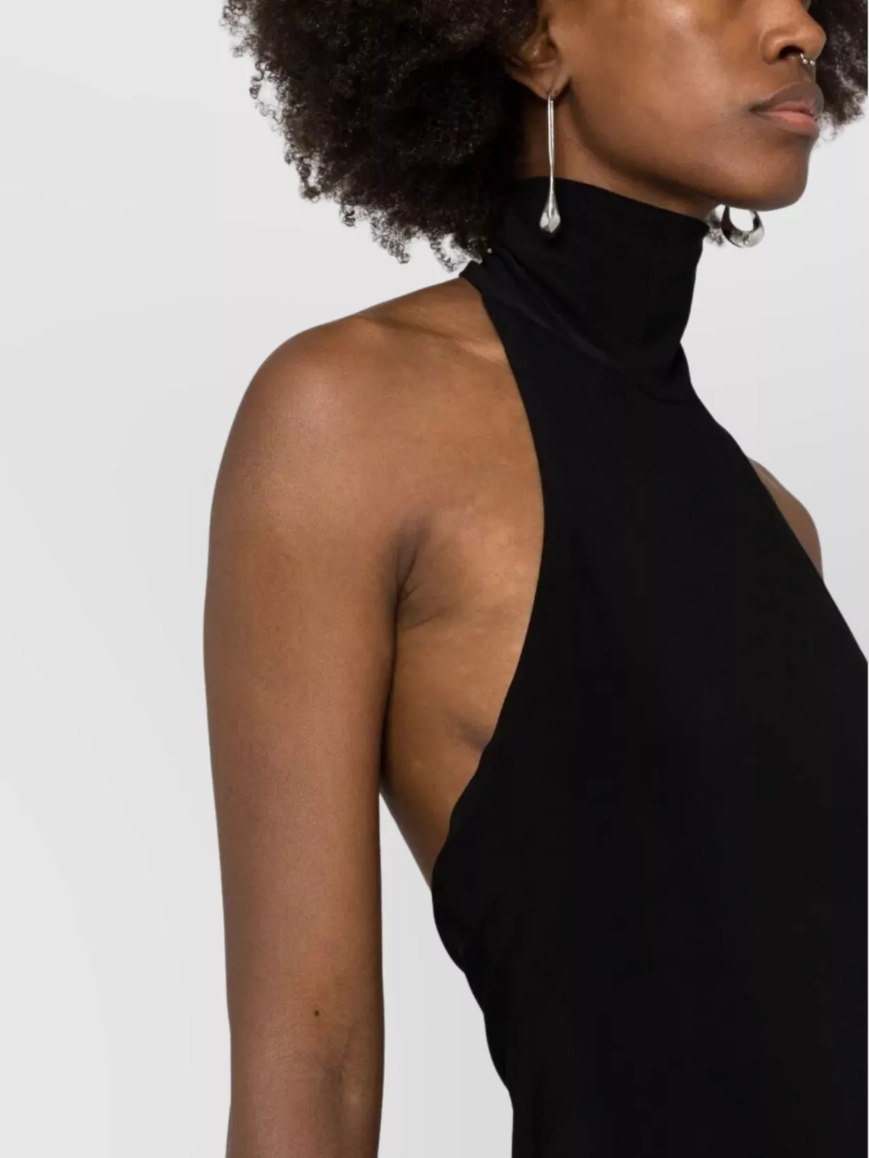 Norma Kamali Halter Neckline Side Slit Gown