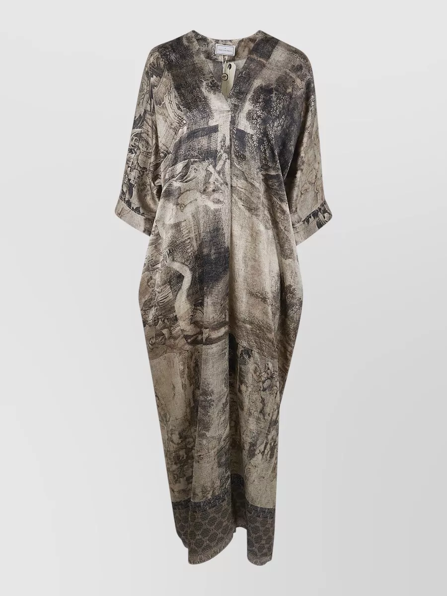 Pierre Louise Mascia Mutka Dress V Neckline 34 Sleeves