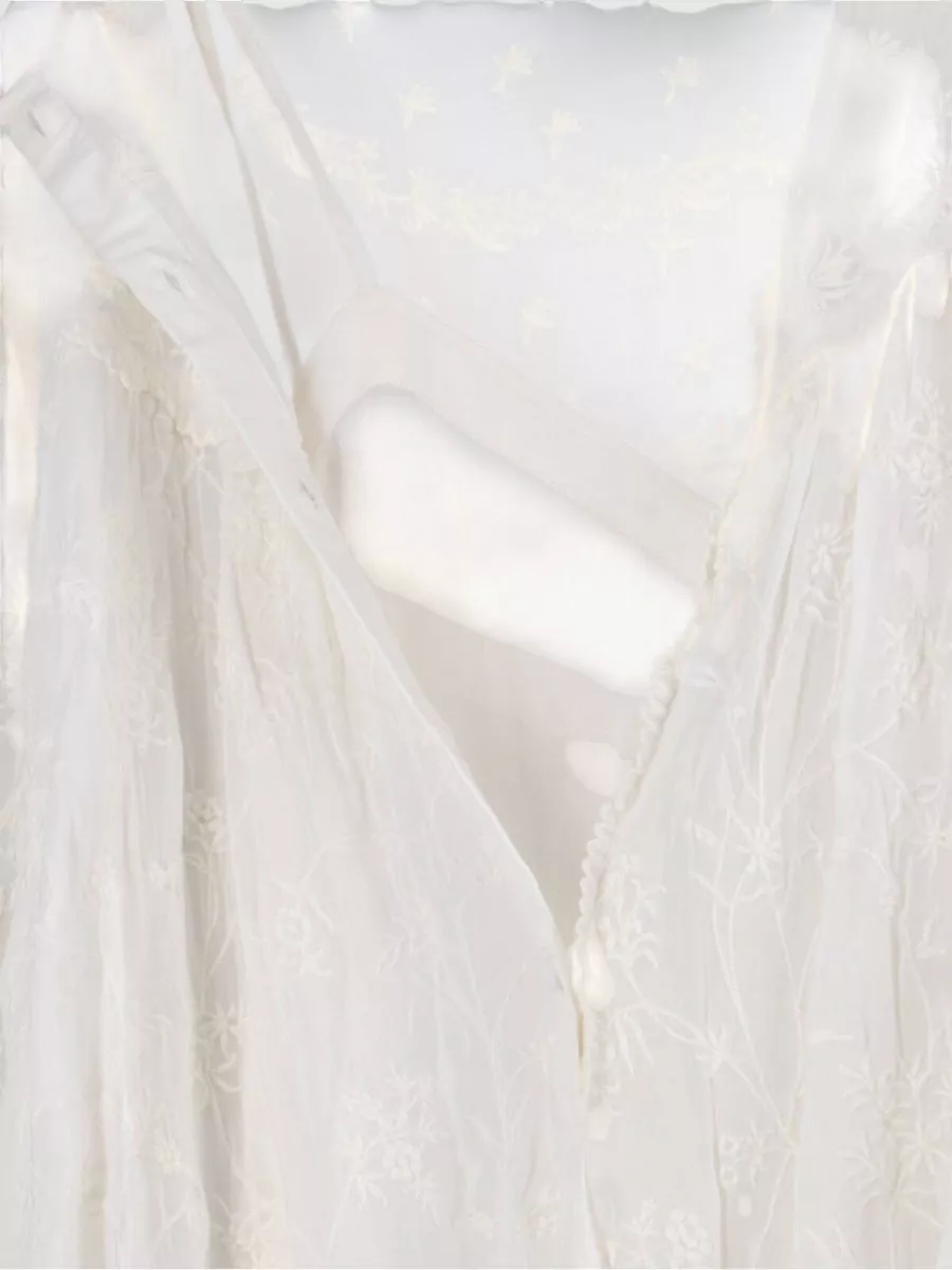 Isabel Marant Knee Length Dress Ruffle Hem Embroidery