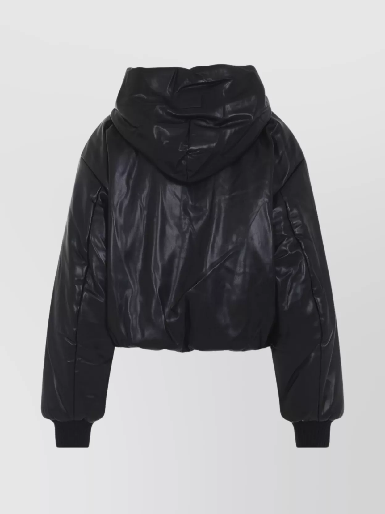 Acne Studios Hooded Faux Leather Jacket A90654le R In Black