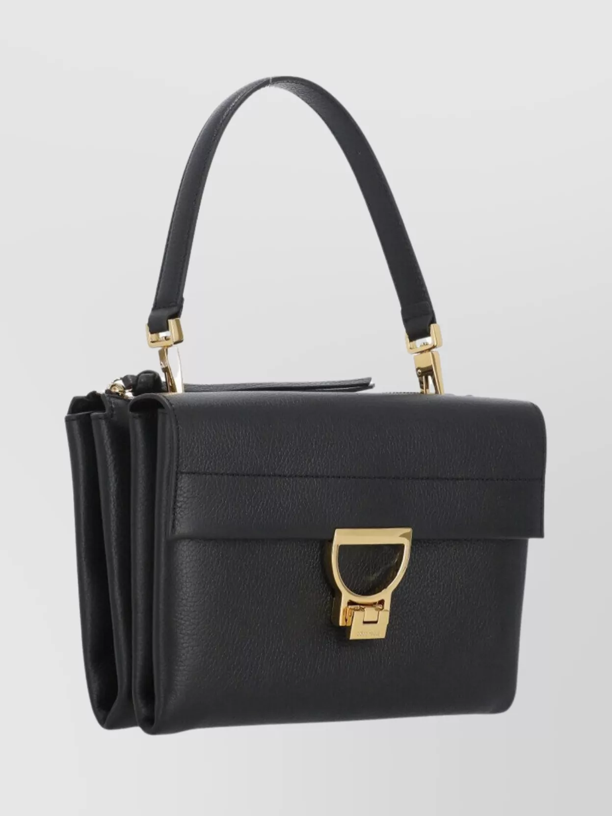 Coccinelle Structured Leather Shoulder Bag With Adjustable Strap